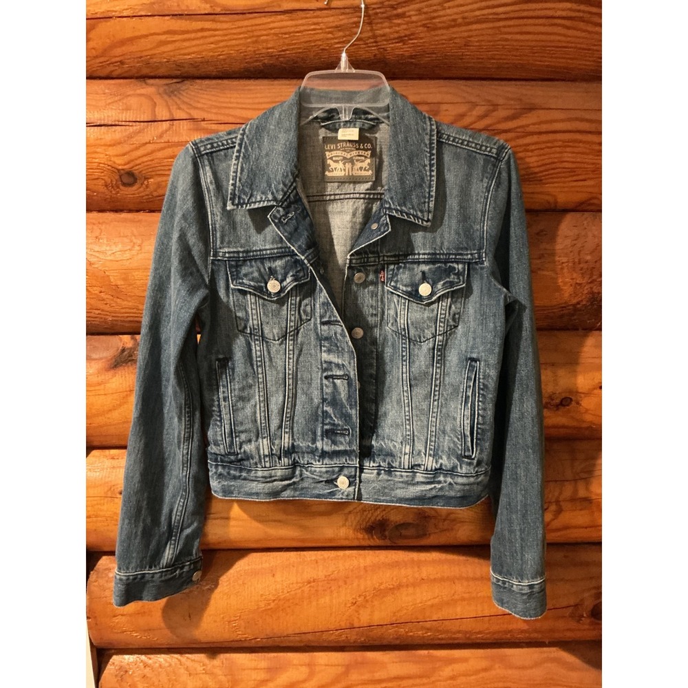 Levis Womens Original Trucker Denim Jacket Medium Wash Blue Jean Jacket Small